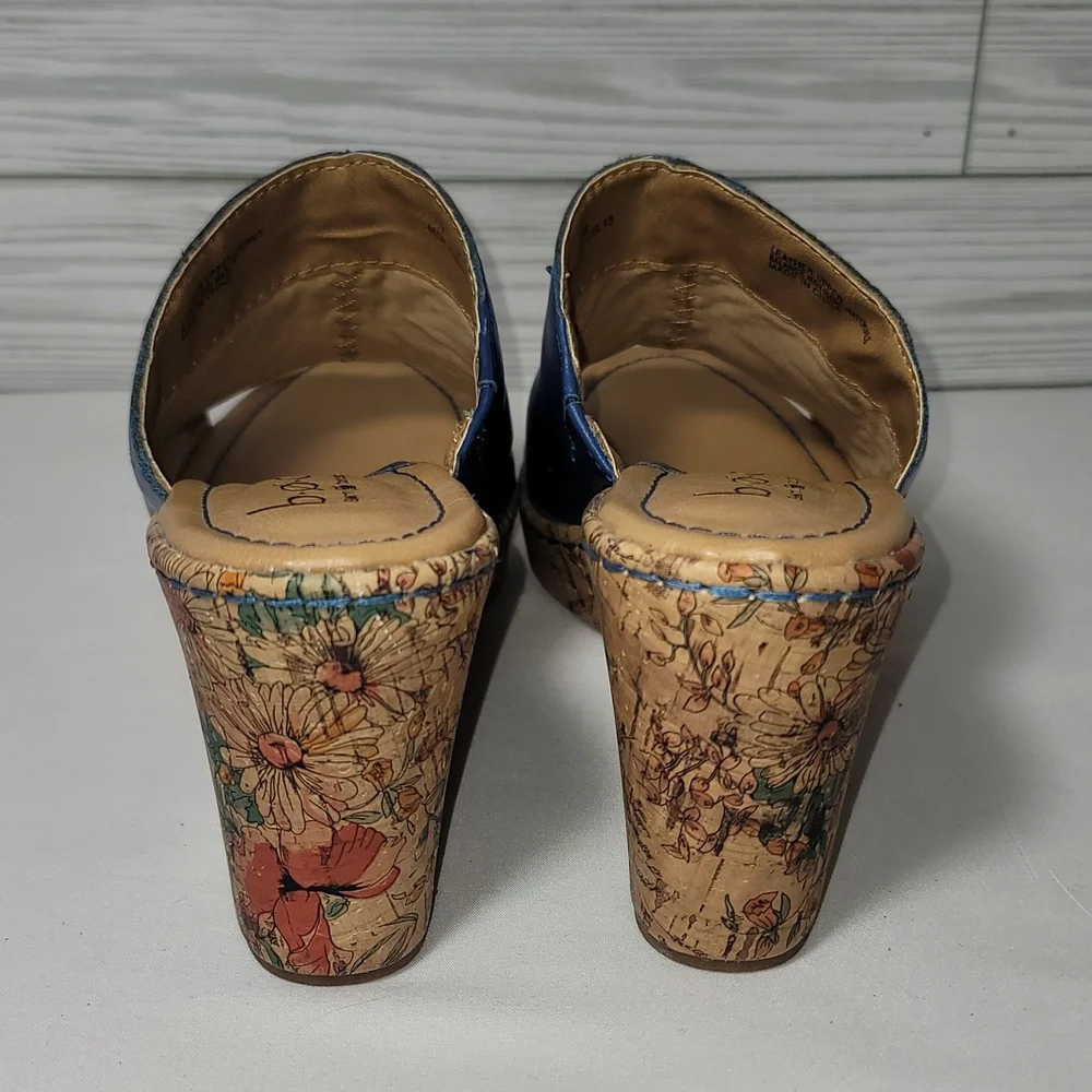 NEW B.O.C Born Concept Blue Starlet Wedge Sandal w/Floral Decor Wedge Sz. 7 - Picture 6 of 8